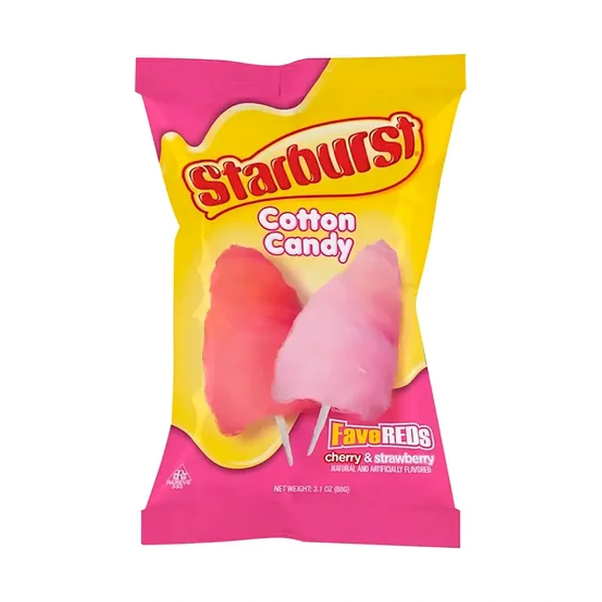 Algodón De Azúcar Frutilla — Algodón De Azúcar Pote 20 Grs X 12 Frutilla, Presentación x 12 unidades de 20 g — marca Starburst