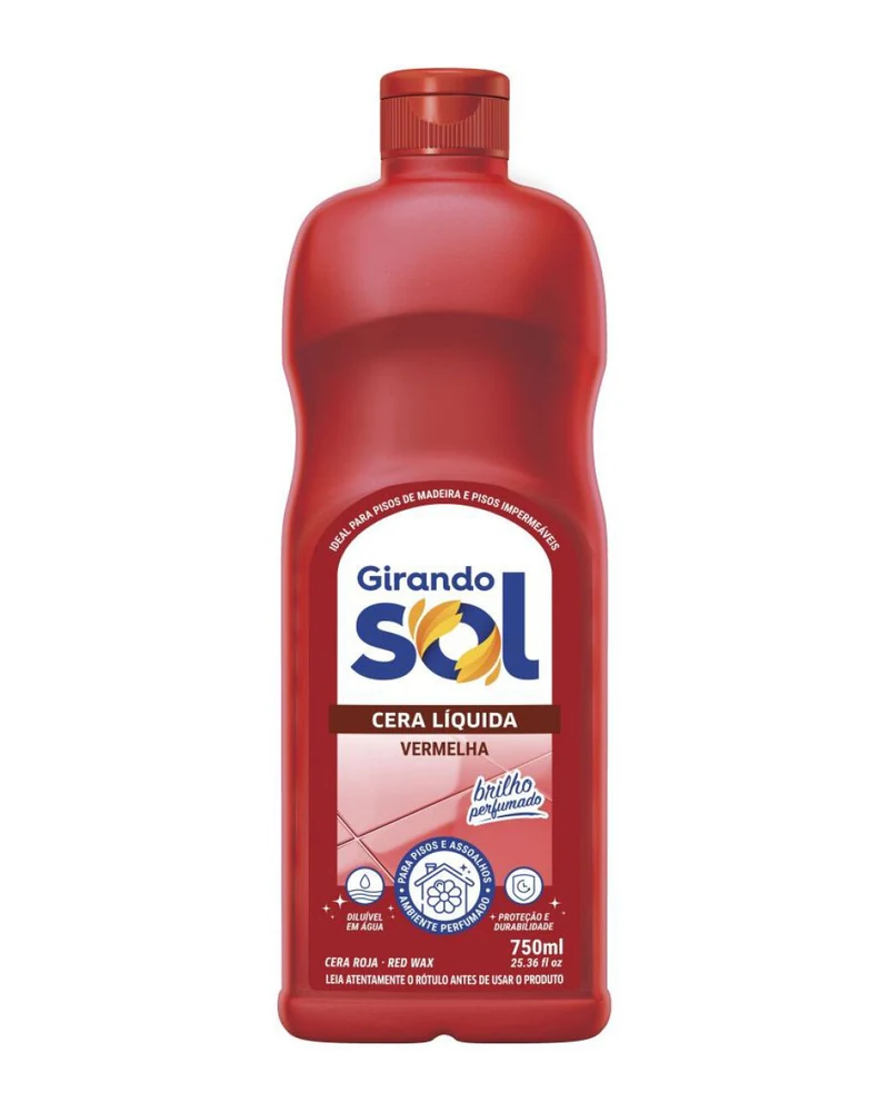 Cera Girando Sol — Girando Sol Cera Roja 750 Cc, Roja · Envase de 750 ml