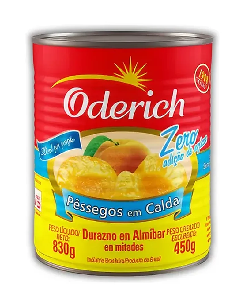Durazno Zero Azúcar Oderich 830 Grs, Envase de 830 g