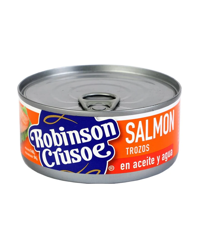 Salmón en trozos en aceite Robinson Crusoe — R.Crusoe Salmon Trozos/Aceite 140 Grs, Envase de 140 g — marca R. Crusoe
