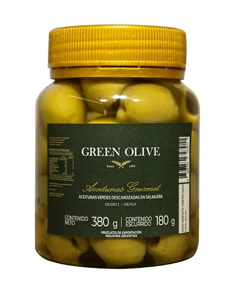 Aceituna Verde con Carozo Esc — Aceituna Verde con Carozo 100 Grs Esc, Envase de 100 g Aceituna Verde con Carozo Esc — Aceituna Verde con Carozo 100 Grs Esc, Envase de 100 g