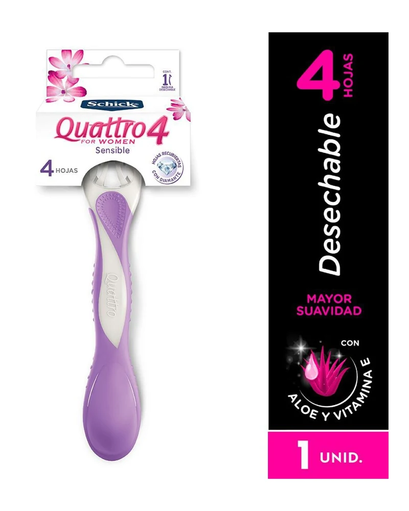 Afeitadora Schick Quattro para piel delicada y sensible
