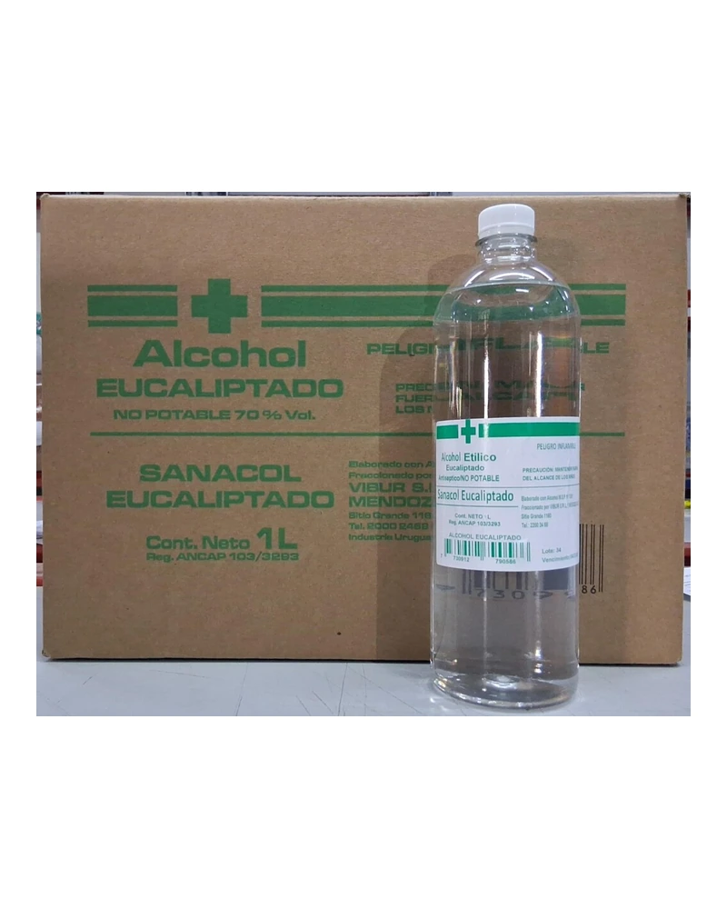 Alcohol Eucaliptado Sanacol — Alcohol Eucaliptado 1 Lt Sanacol, Envase de 1 L Alcohol Eucaliptado Sanacol — Alcohol Eucaliptado 1 Lt Sanacol, Envase de 1 L
