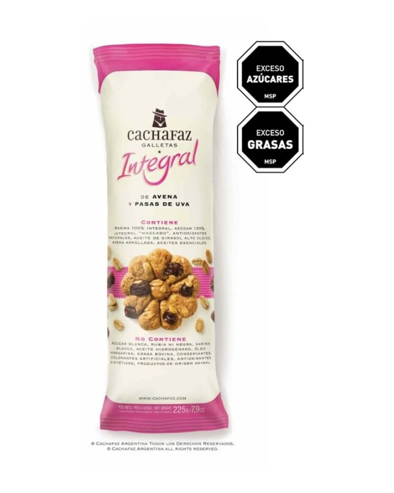 Galletas integrales Cachafaz de avena y pasas