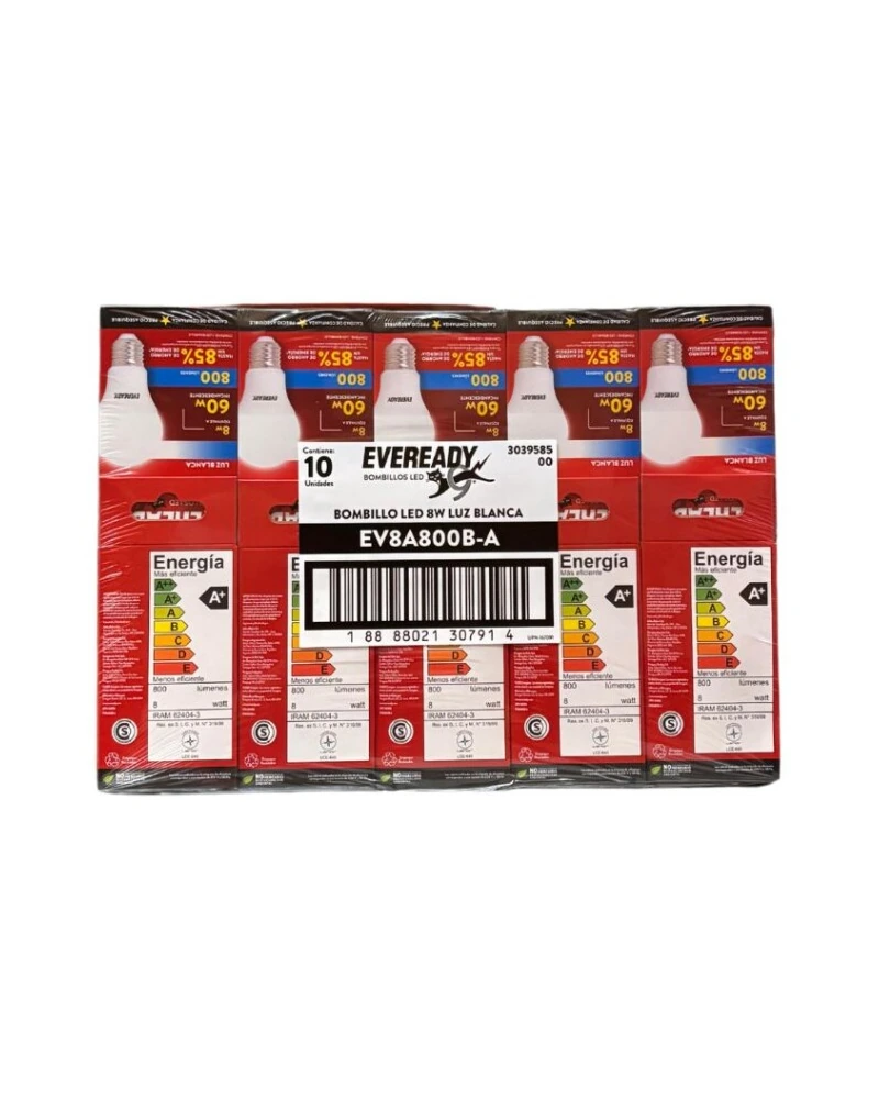 LED 800b 8w Luz Fria (60w), Unidad — marca Eveready LED 800b 8w Luz Fria (60w), Unidad — marca Eveready