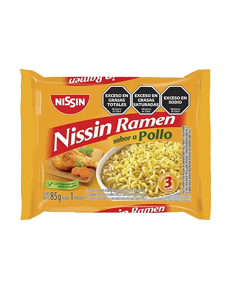 Nissin Ramen — Ramen Nissin Sabor Pollo 85 Grs, Pollo · Envase de 85 g Nissin Ramen — Ramen Nissin Sabor Pollo 85 Grs, Pollo · Envase de 85 g