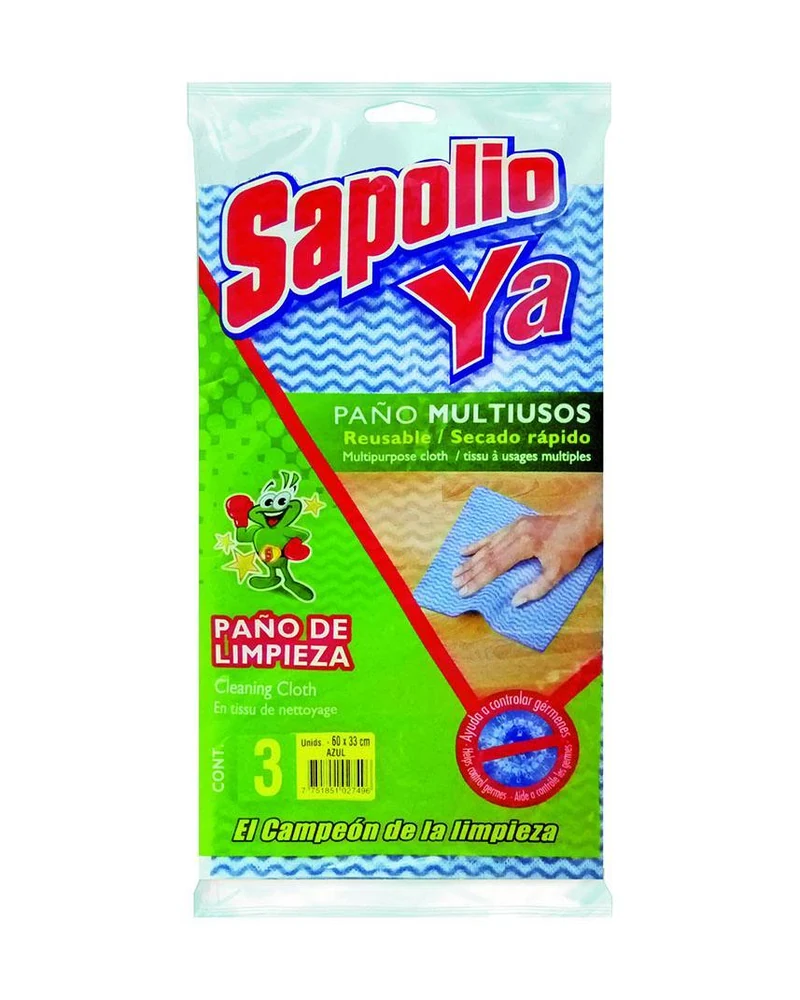 Paño azul y blanco Sapolio
