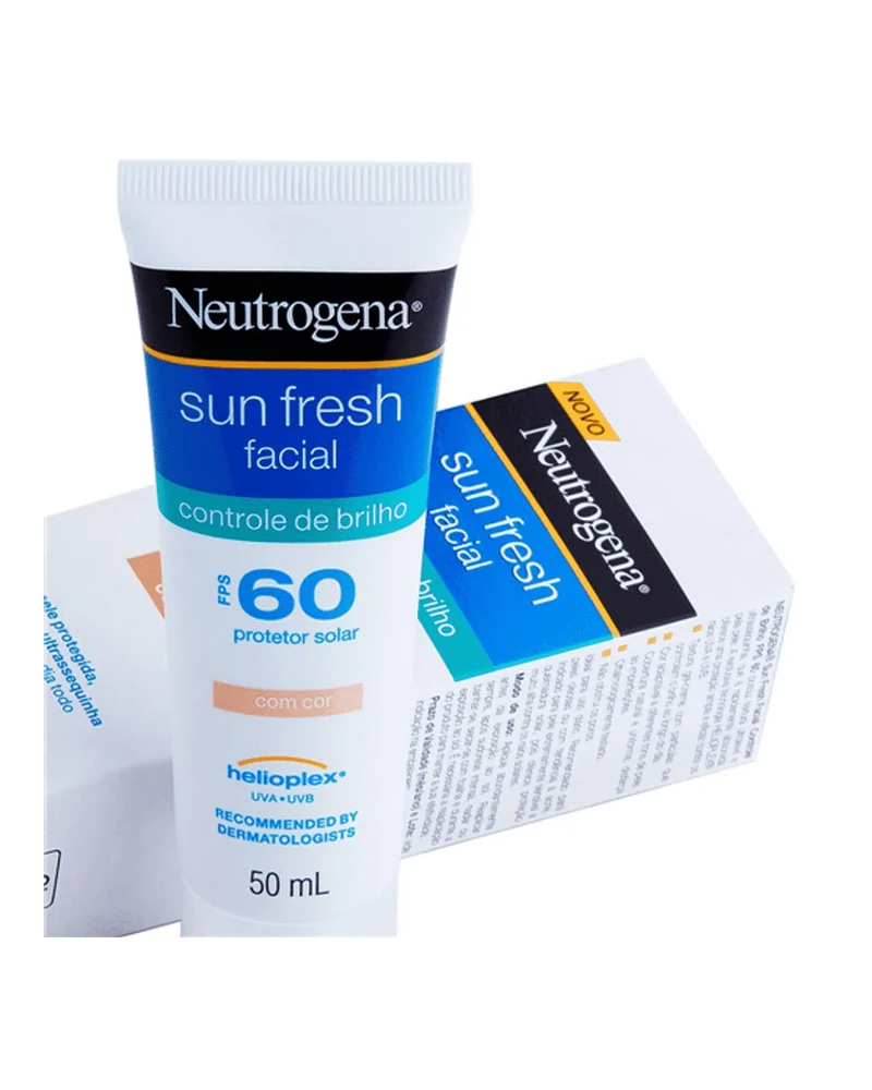 Protector solar facial Neutrogena Sun Fresh FPS 50 con color tono 2