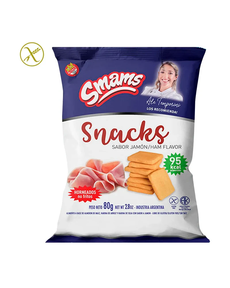 Smams Snack Sabor Jamón 80 Grs, Envase de 80 g Smams Snack Sabor Jamón 80 Grs, Envase de 80 g