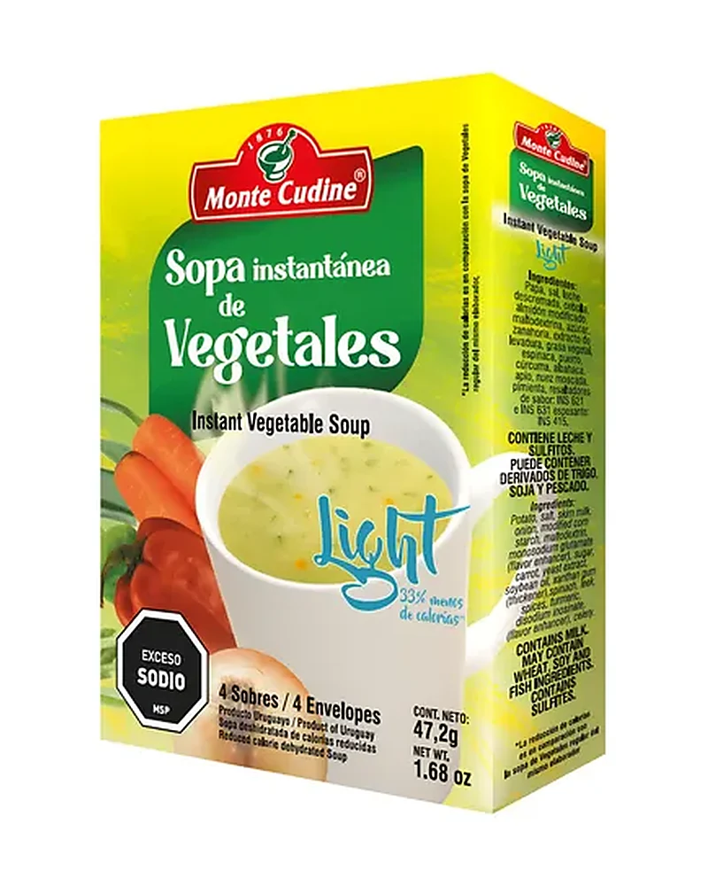 Sopa instantánea light de vegetales Sopa instantánea light de vegetales