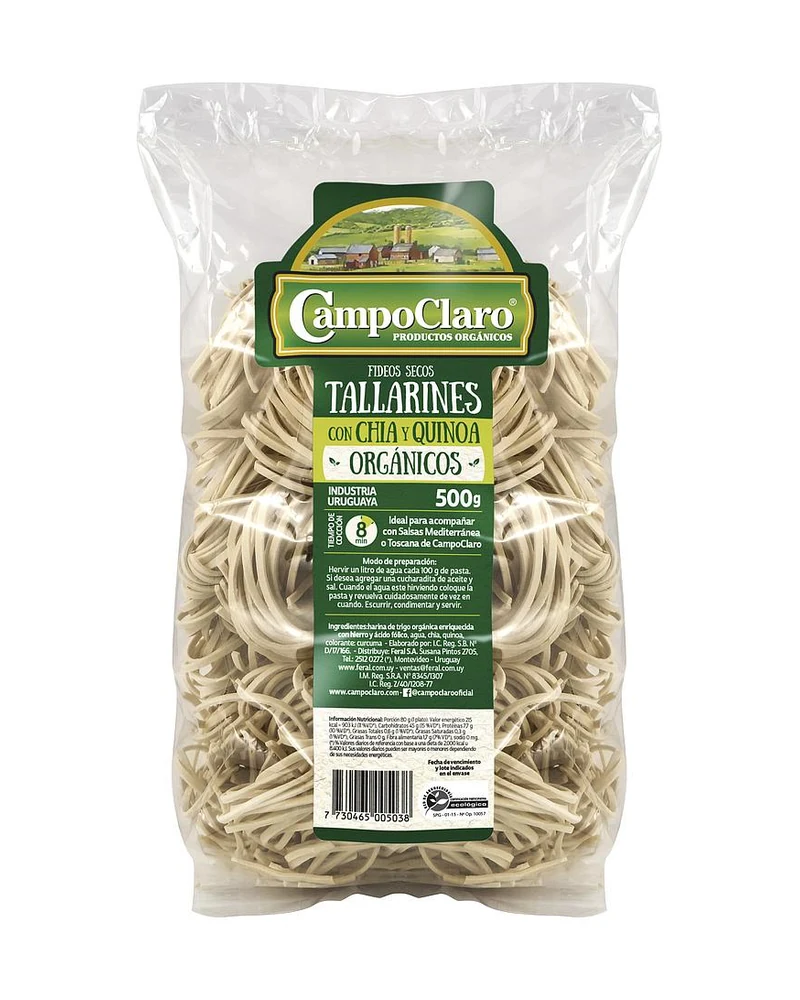 Tallarines orgánicos con chía y quinoa Campo Claro Tallarines orgánicos con chía y quinoa Campo Claro